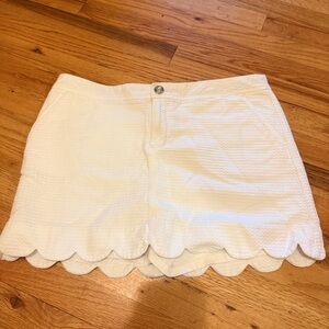 Lilly Pulitzer White Shorts with Scalloped Hem